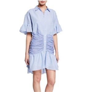 Cinq A Sept Asher Blue and White Striped Shirt  Dress | Size 4